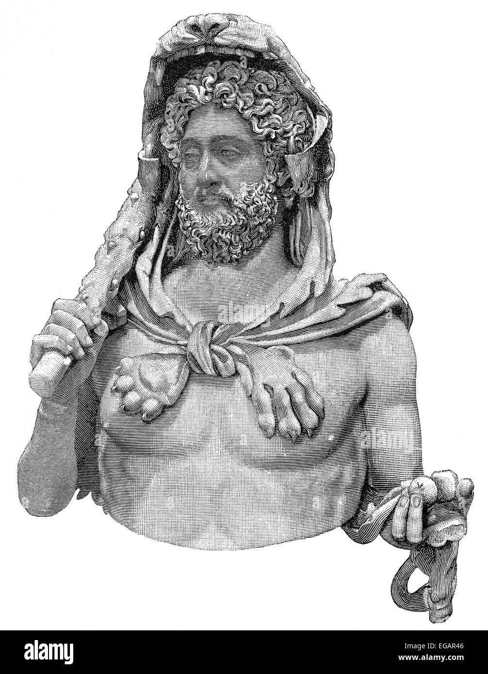Commodus or Marcus Aurelius Commodus Antoninus Augustus, 161 - 192, Roman Emperor from 180 to 192, Commodus, Imperator Caesar Ma Stock Photo