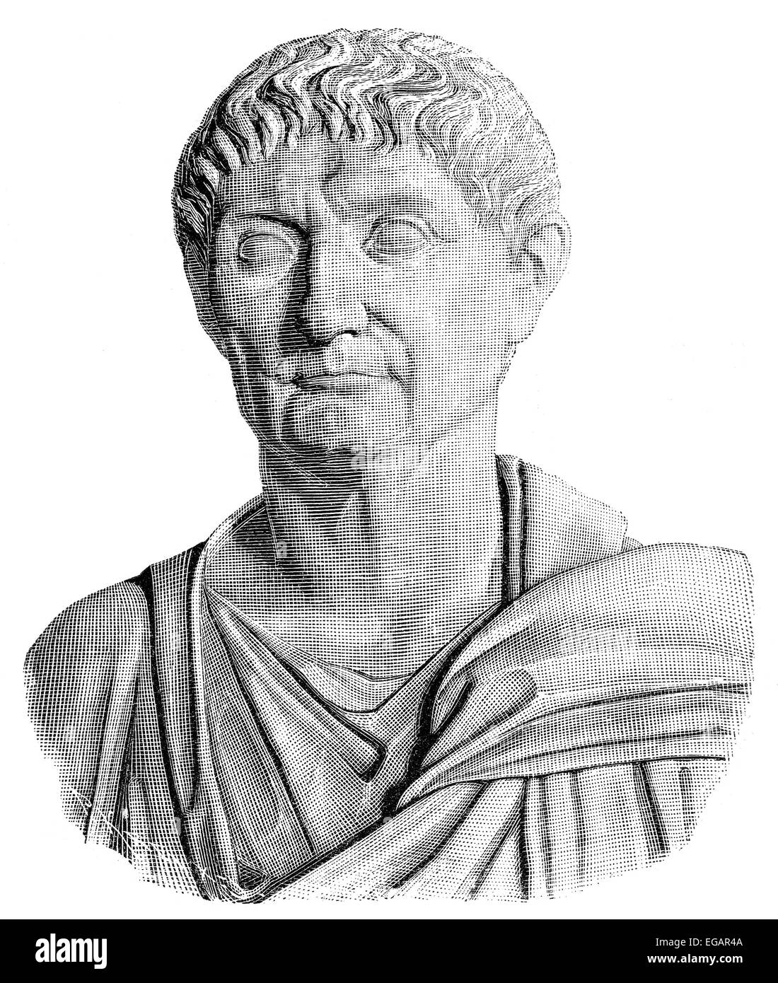 Diocletian or Gaius Aurelius Valerius Diocletianus Augustus, 245 - 311, Roman emperor from 284 to 305, Stock Photo