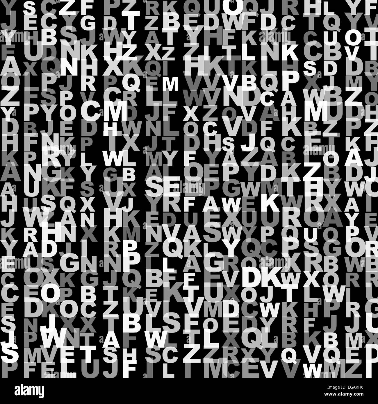 Random letters letter alphabet Black and White Stock Photos & Images
