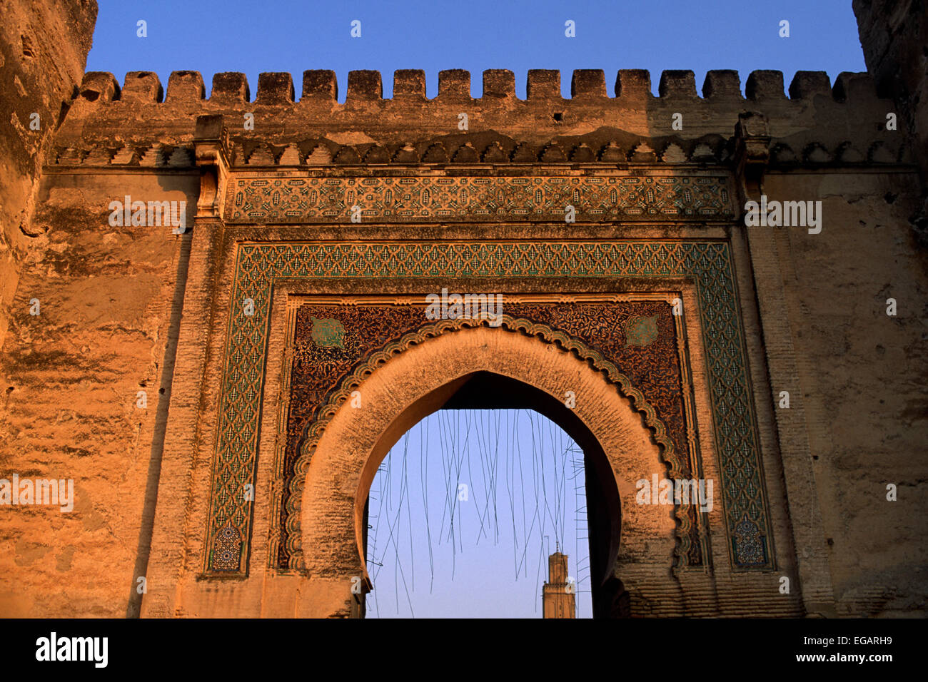 Morocco, Meknès, Bab Berdaine Stock Photo