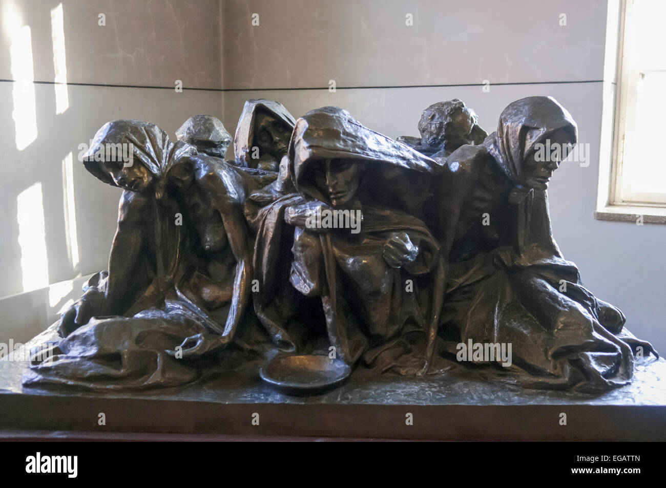 Memorial statue at Auschwitz Stock Photo