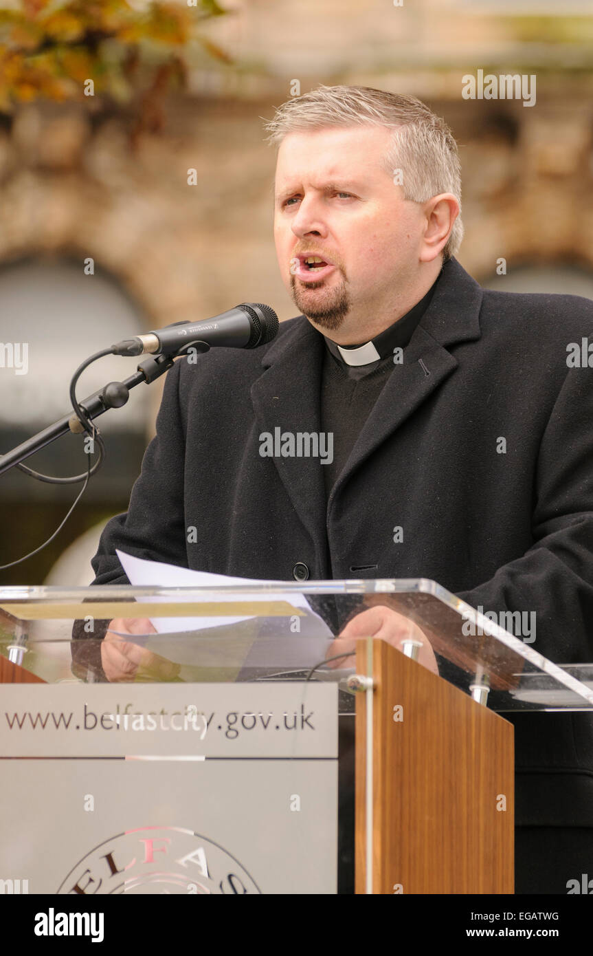 Fr Gary Donegan, rector of Holy Cross Church Stock Photo Alamy