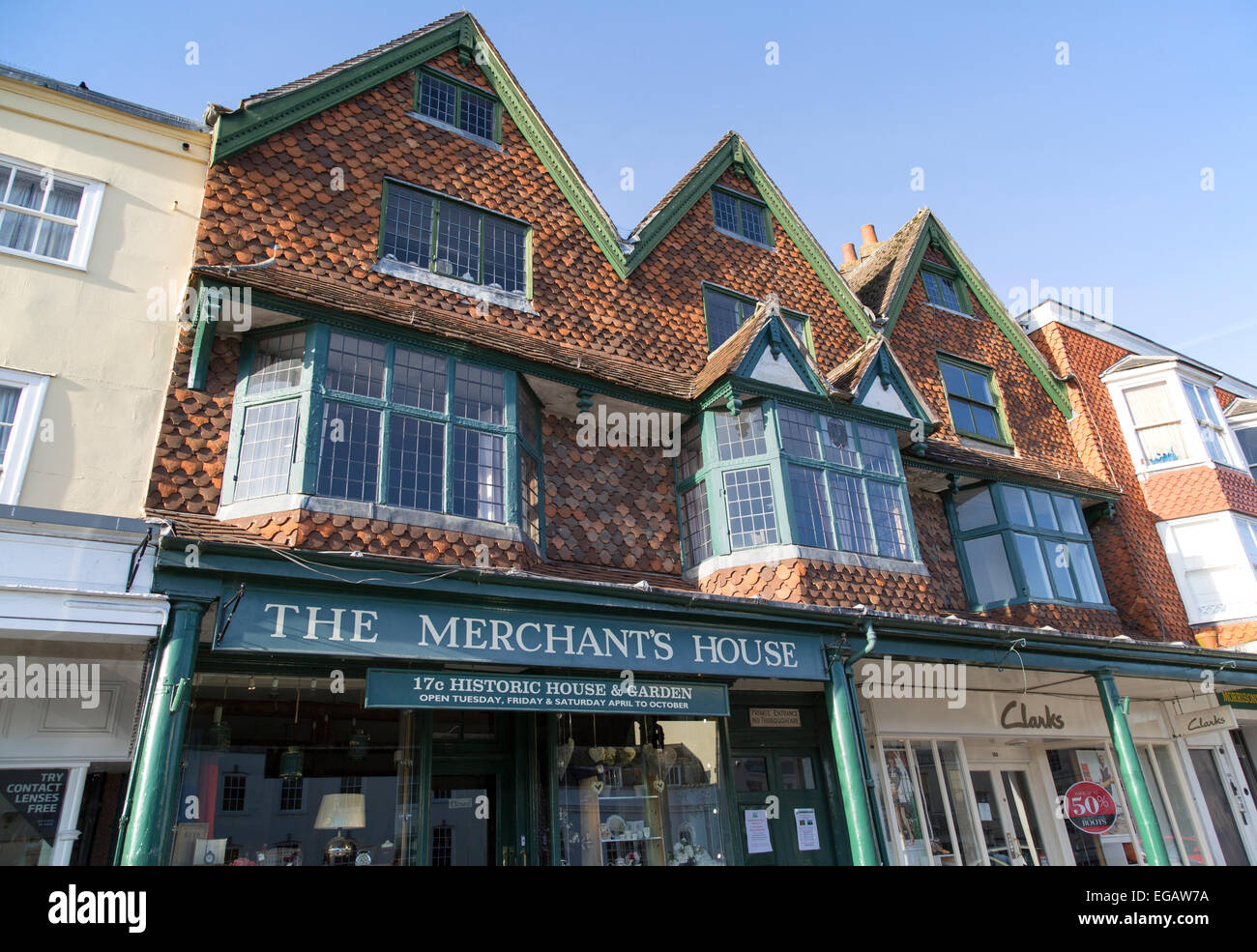 The Merchant's House on the High Street in Marlborough, Wiltshire, England, UK Stock Photo