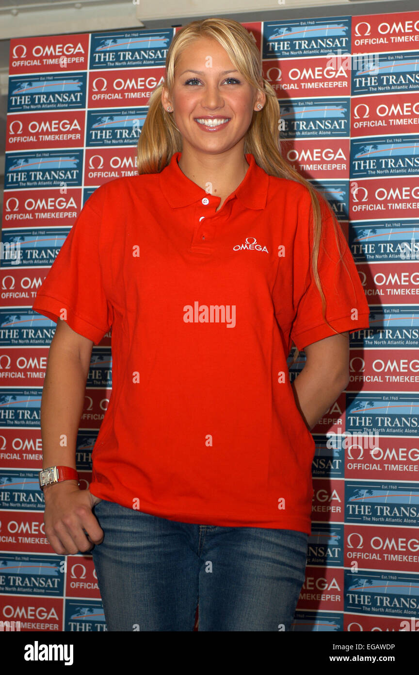 Russian world champion tennis player Anna Kournikova at the Transat 2004 official launch in Plymouth, Devon, 2004. Stock Photo