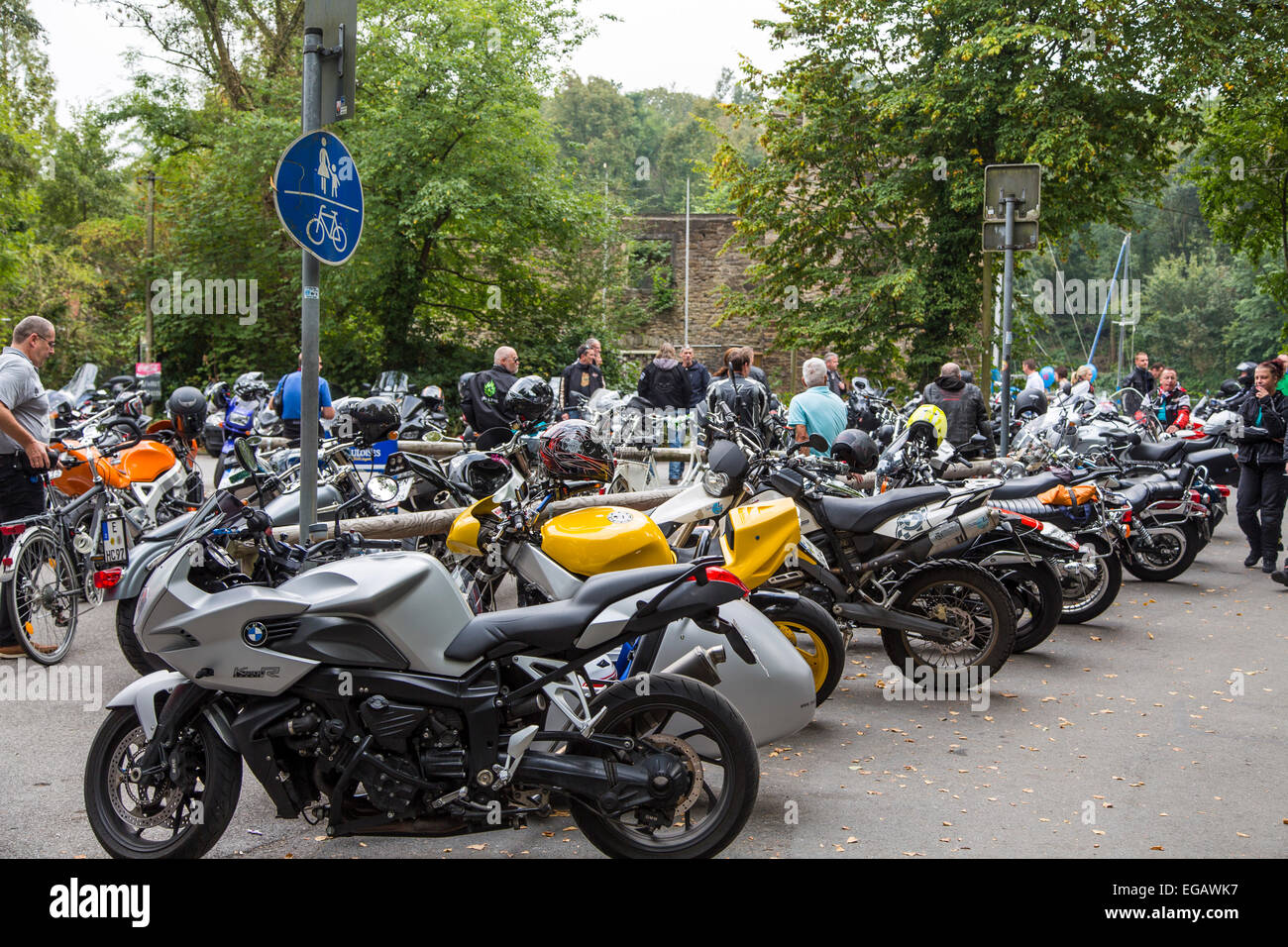 Motorbike Hot Spot Meeting Place For Bikers At River Ruhr Haus