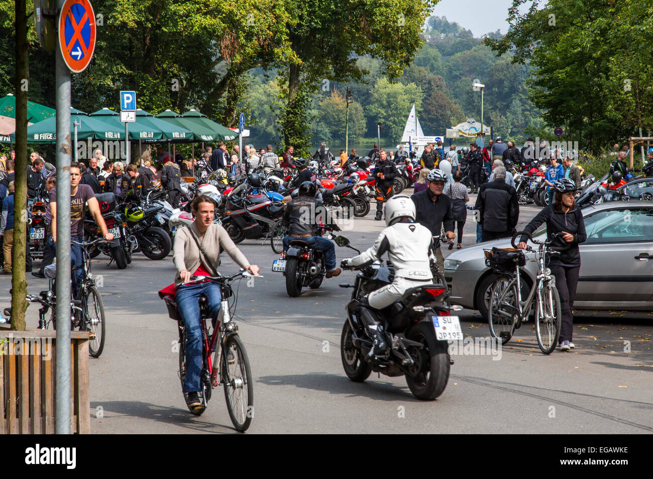 Motorbike Hot Spot Meeting Place For Bikers At River Ruhr Haus