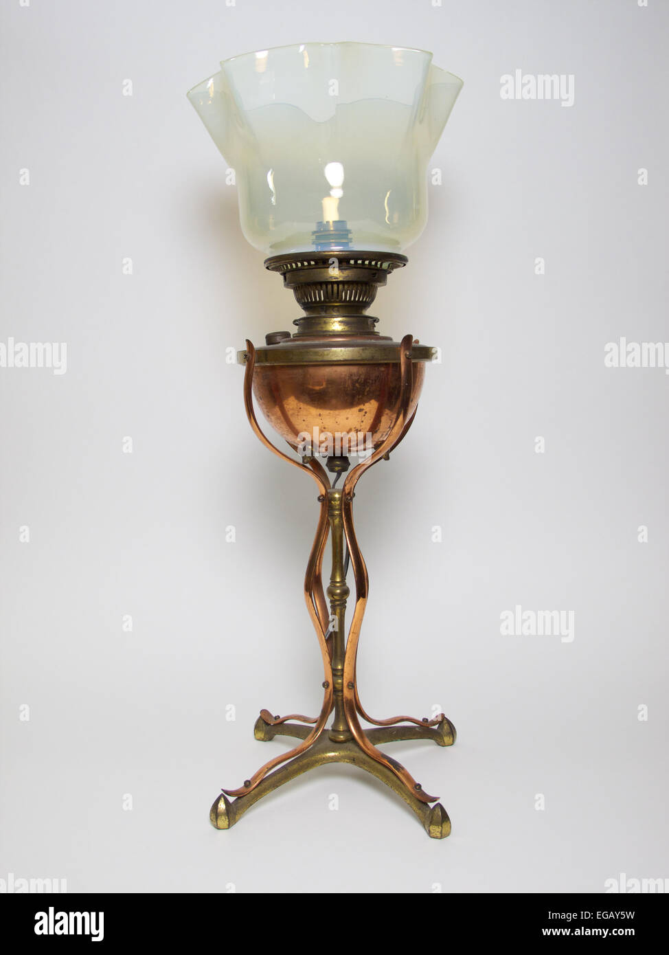 W.A.S. Benson Arts and Crafts table lamp, circa 1900 Stock Photo