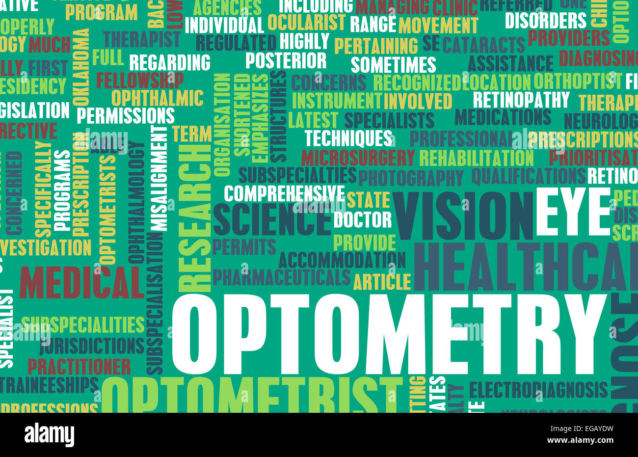 Optometry or Optometrist Medical Field Specialty As Art Stock Photo