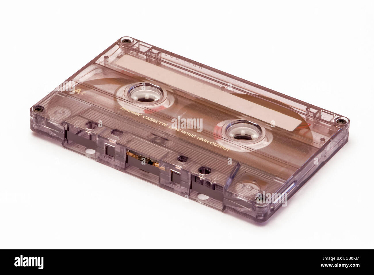 Vintage cassette tape isolated on white. Stock Photo