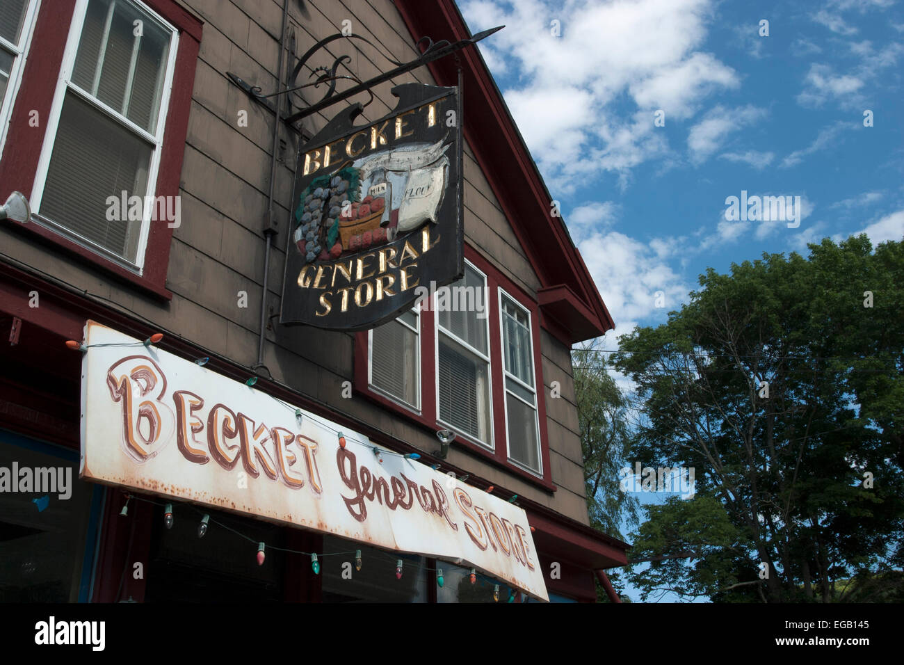The very small town of Becket MA has a picturesque general store Stock Photo Alamy