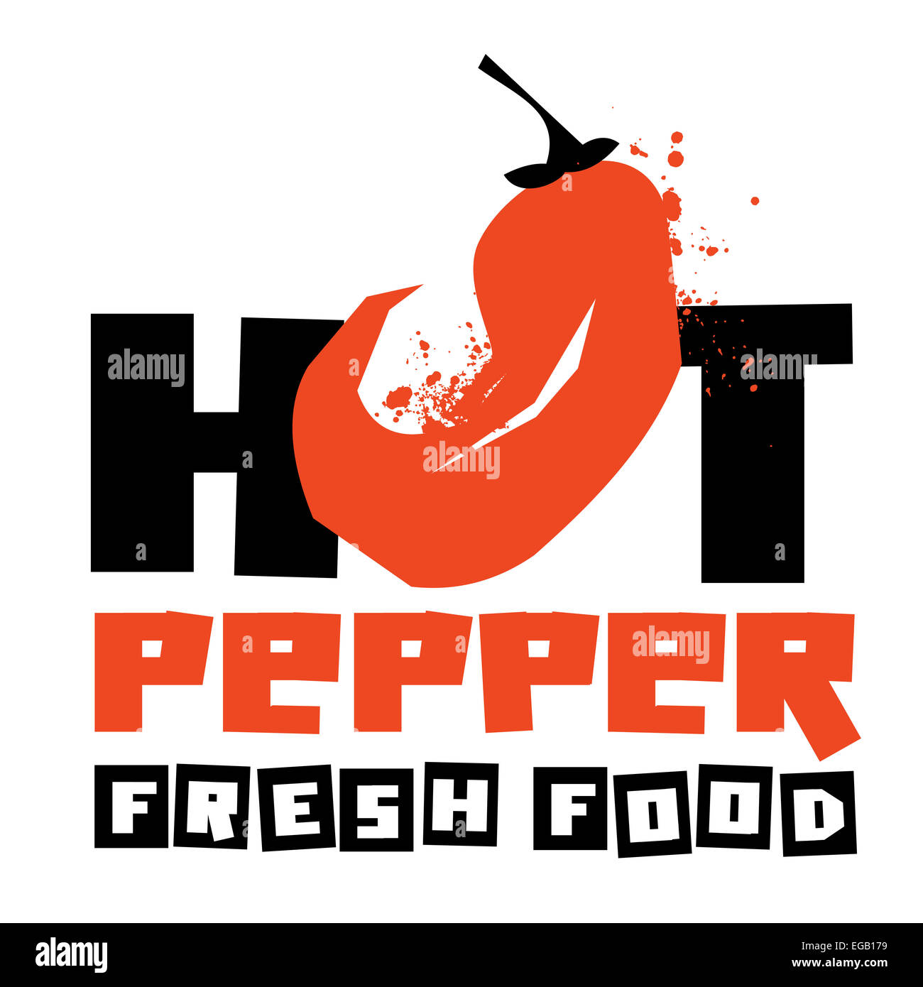 hot pepper on a white background. vector illustration Stock Photo