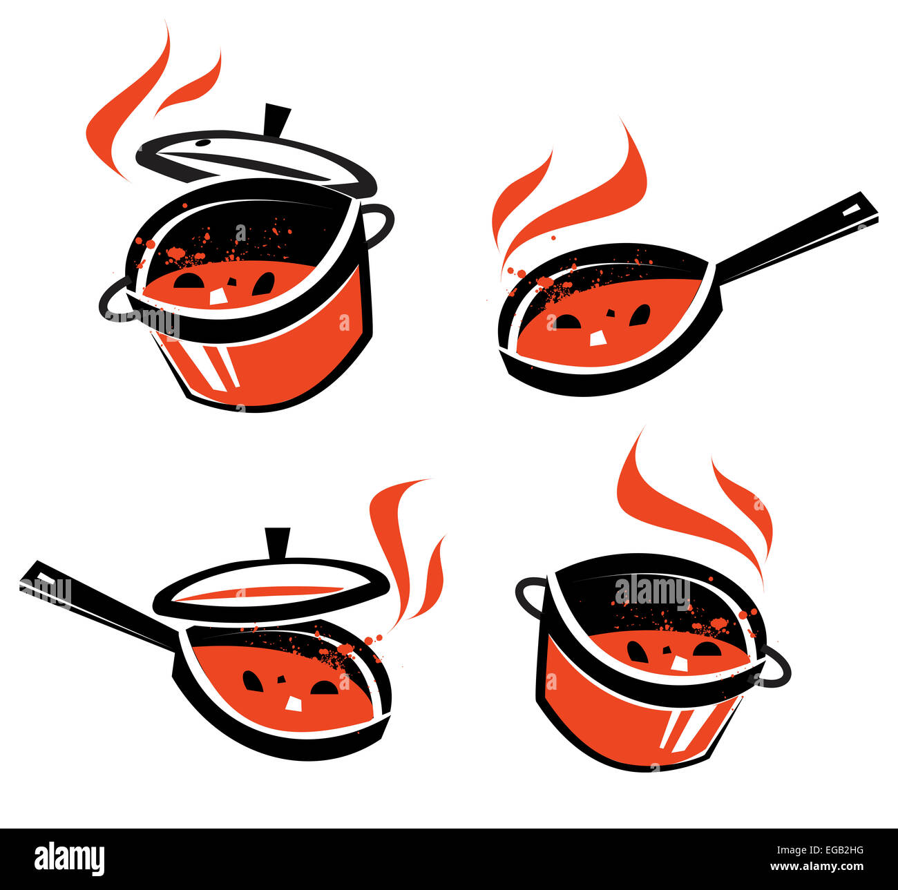 kitchen utensils on a white background. vector illustration Stock Photo