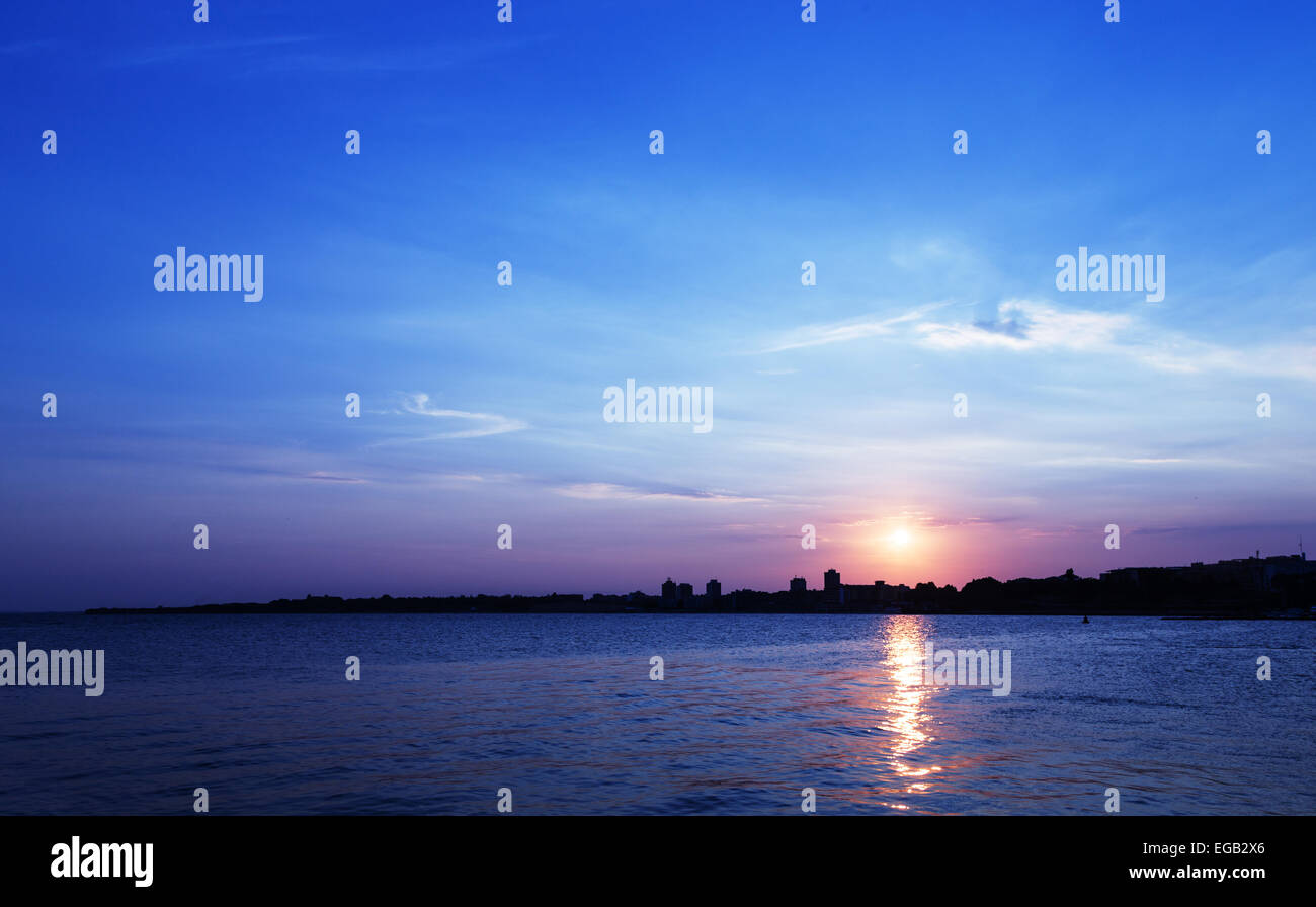 sky sunset sunrise clouds sea beach ocean Stock Photo - Alamy