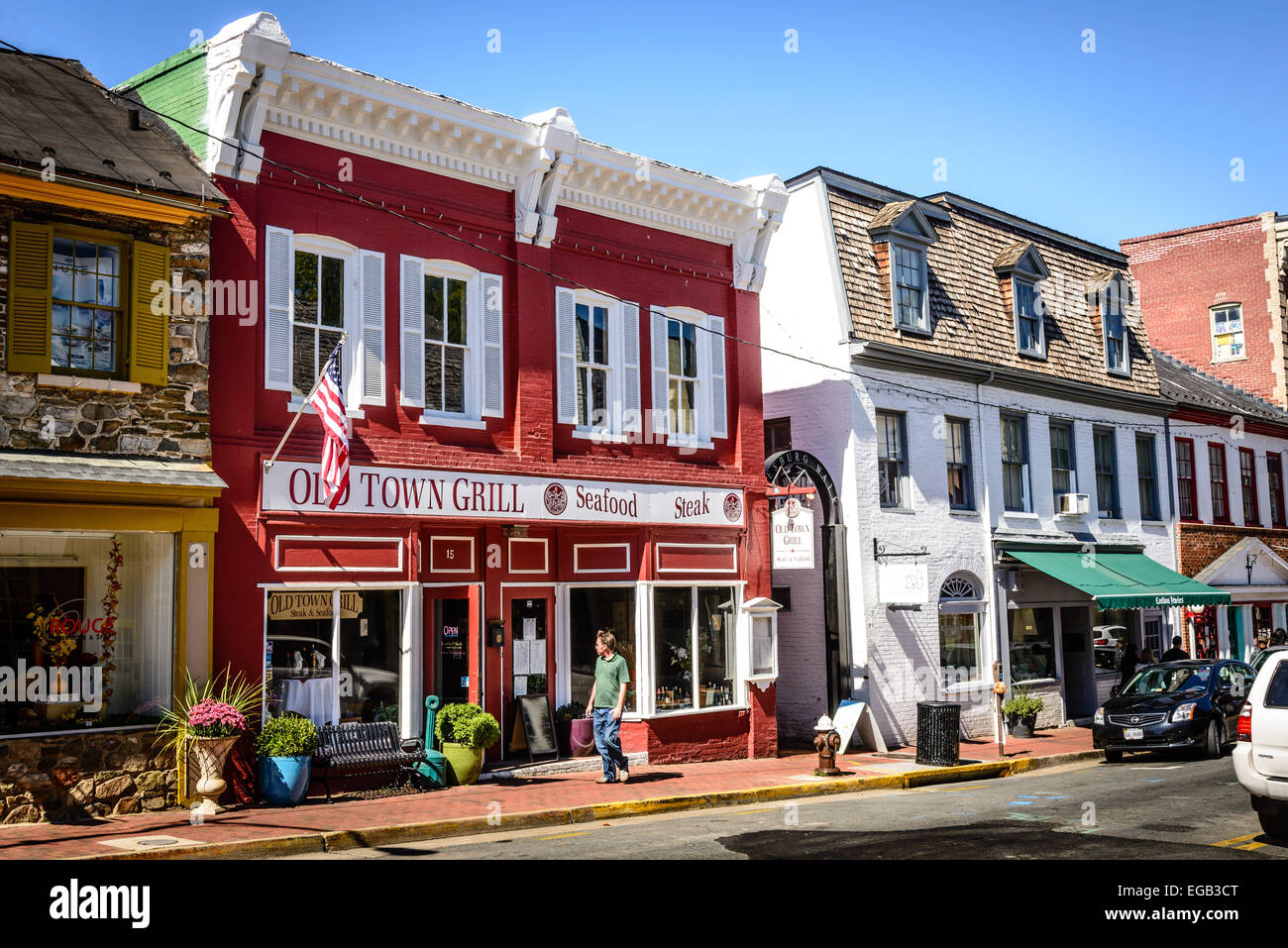 The Old Town Grill, 15 South King Street, Leesburg, Virginia Stock Photo