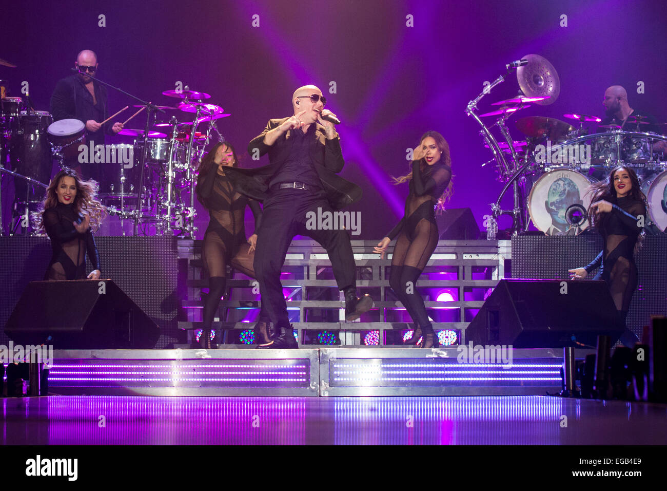 Rosemont, Illinois, USA. 20th Feb, 2015. Miami rapper PITBULL performs
