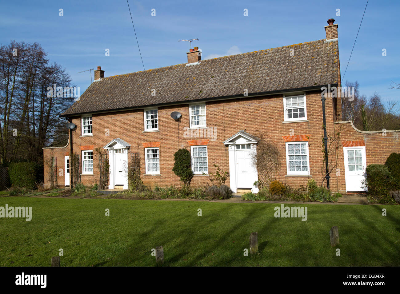 Semi detached village housing Shottisham, Suffolk, England, UK Stock Photo