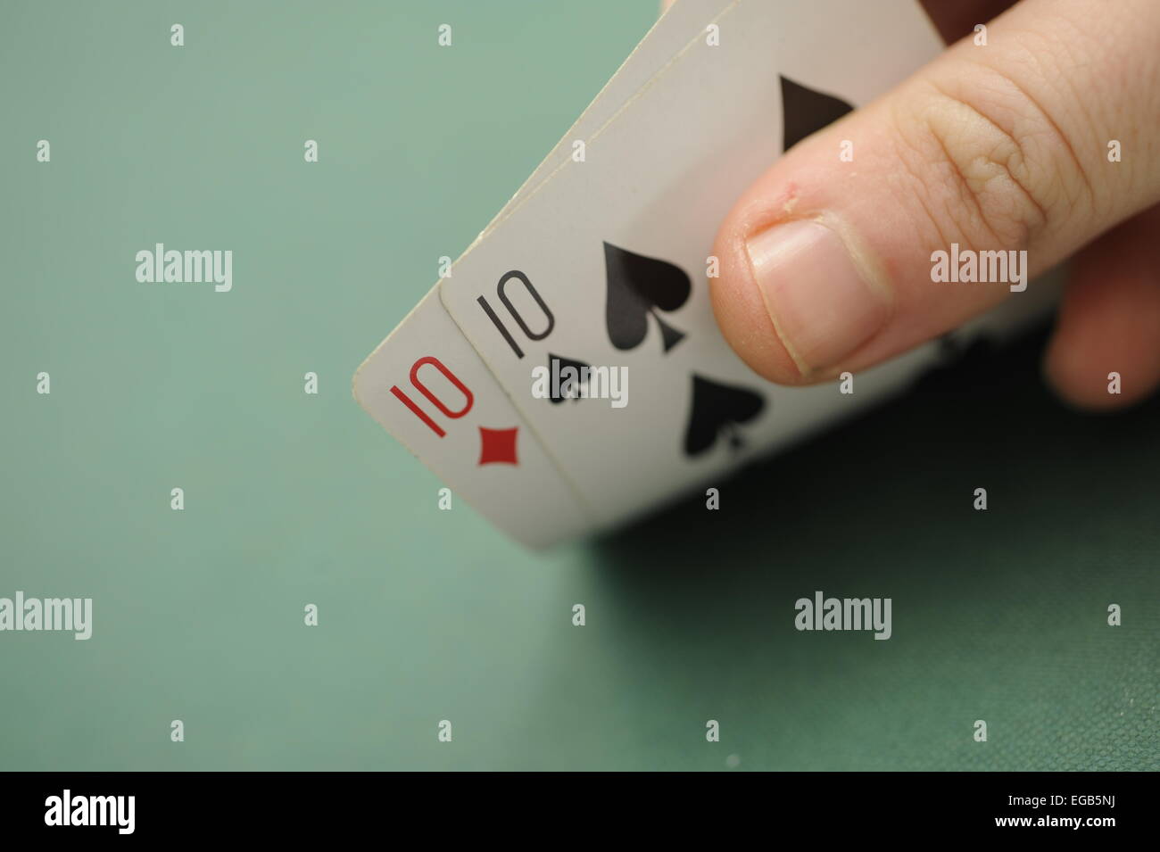 Playing Cards  Pair of Tens Stock Photo