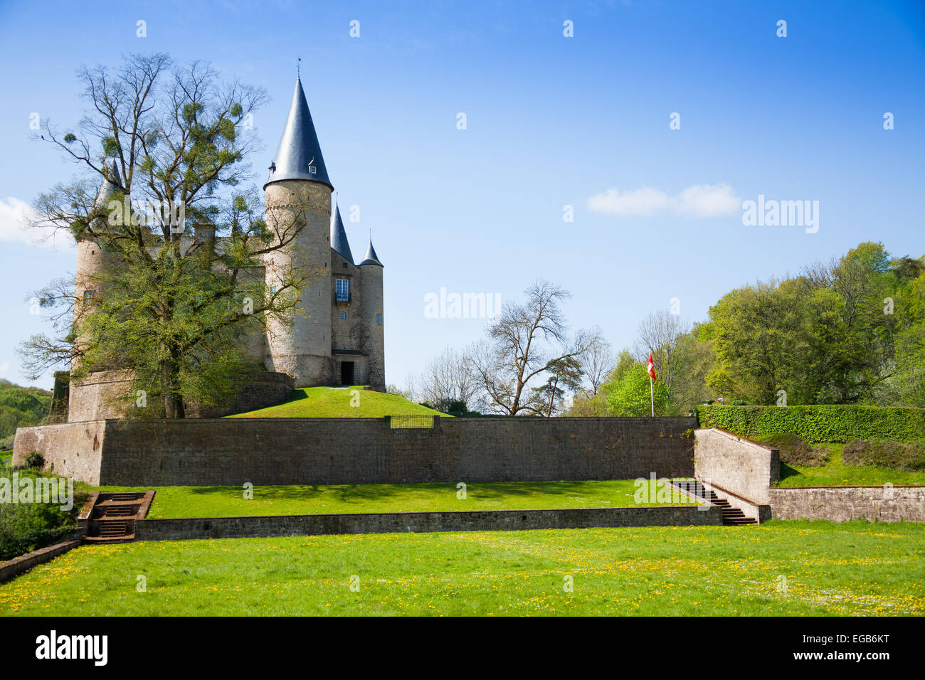 Beautiful Castle of Veves view during sunny day Stock Photo