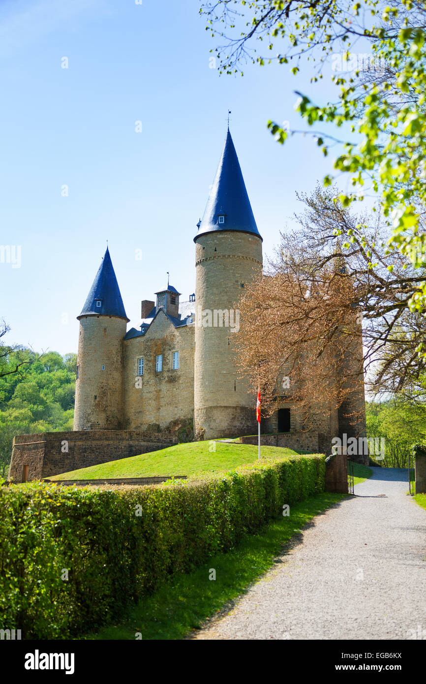 Castle of Veves during day in summer, Belgium Stock Photo