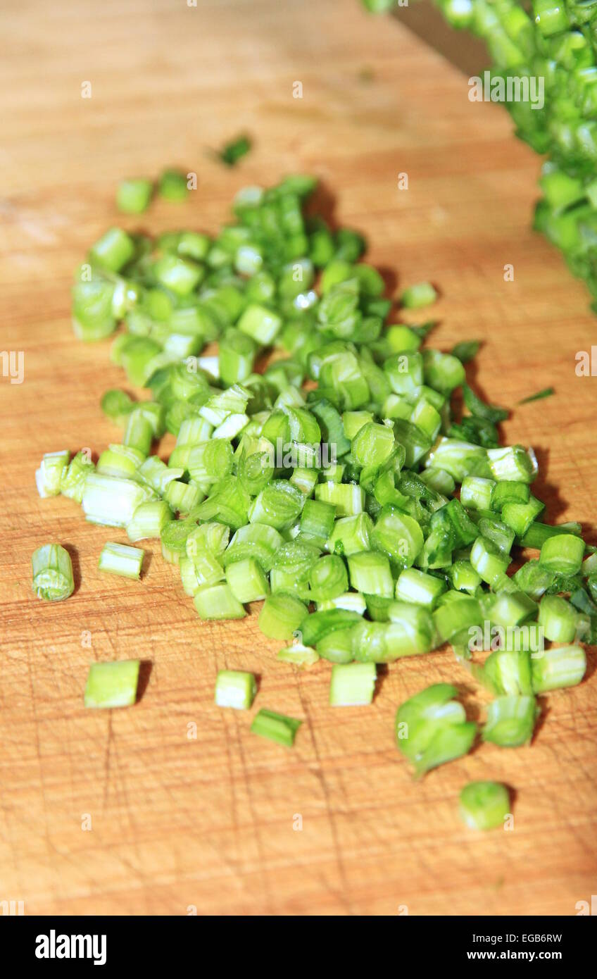 Chives cut in small pieces Stock Photo