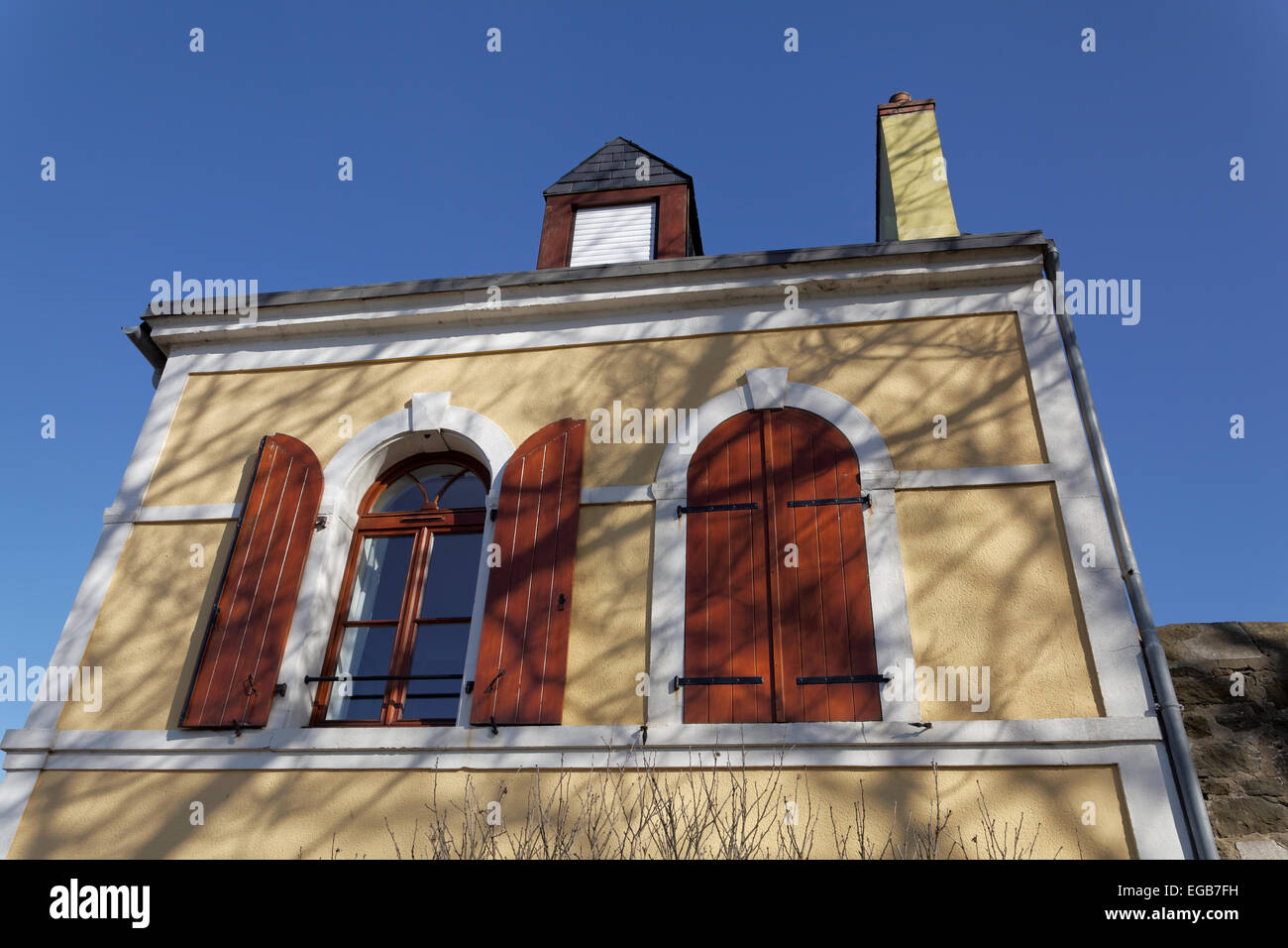 A traditional French building in the old fortified town of Boulogne sur Mer Stock Photo