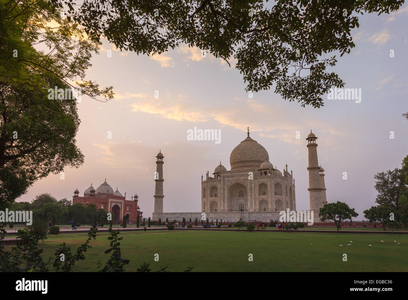 A view of the Taj Mahal, the most visited location in the world. Stock Photo