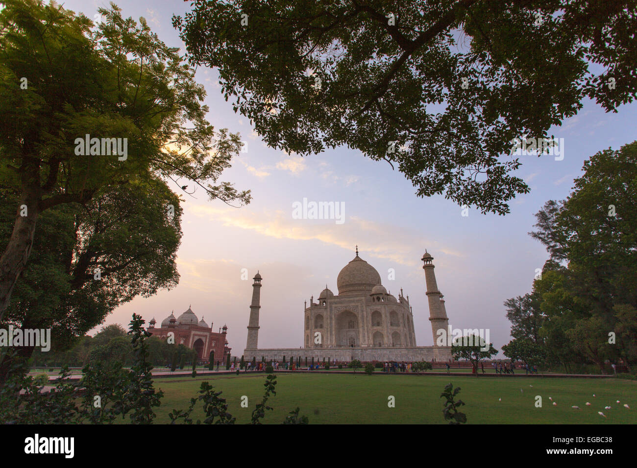 A view of the Taj Mahal, the most visited location in the world. Stock Photo