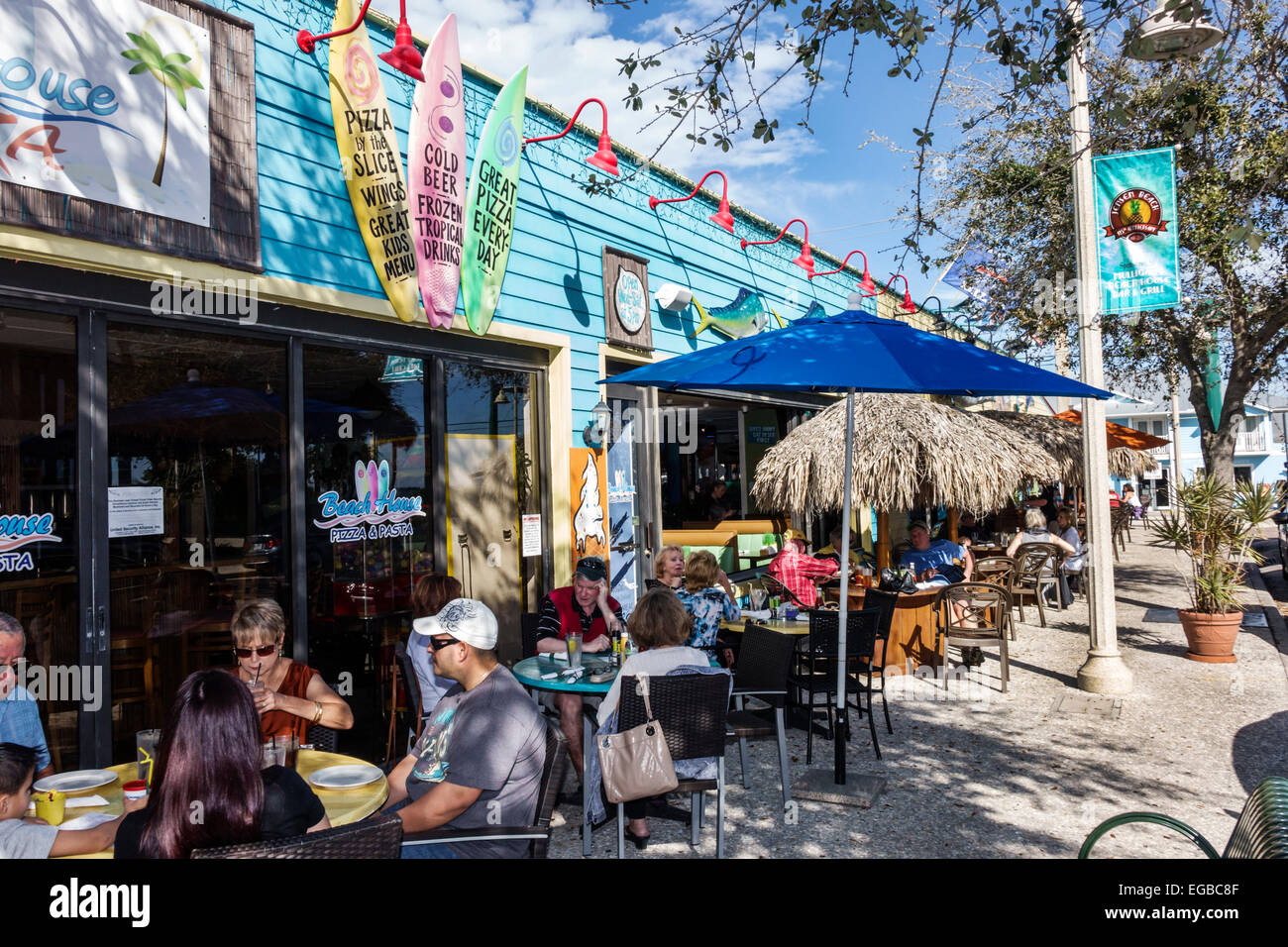 Jensen Beach Florida,Jensen Beach Boulevard,Beach House Pizza & and Pasta,restaurant restaurants food dining eating out cafe cafes bistro,al fresco si Stock Photo