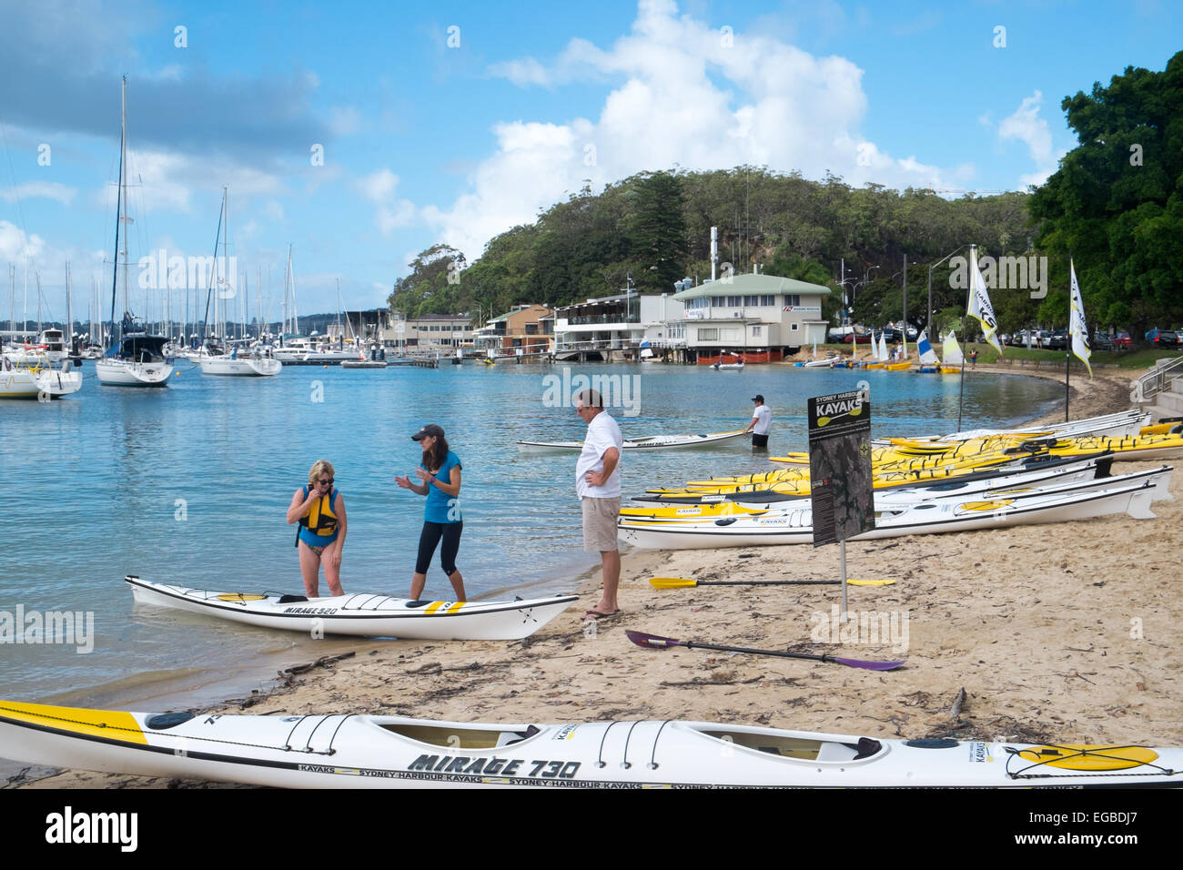 sydney kayak club located at the Spit on middle harbour,Sydney where boats can be bought or hired,australia Stock Photo