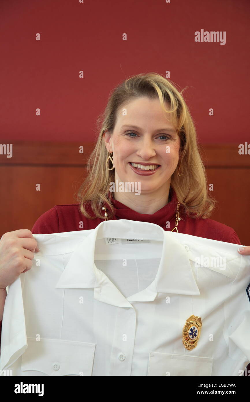 EMT and her uniform Stock Photo Alamy