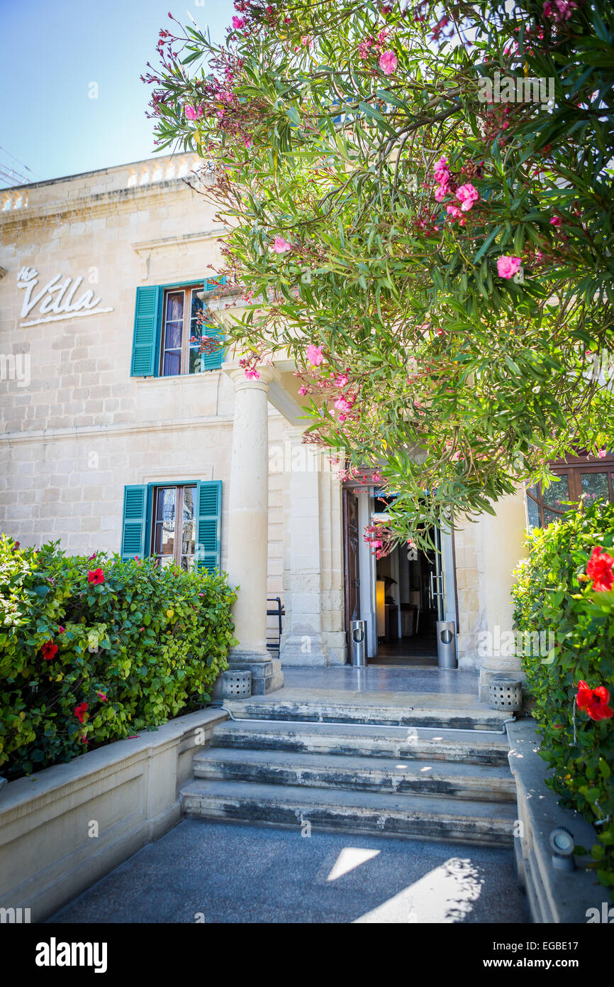 MALTA. The entrance to The Villa at Balluta Bay in St Julian's, Malta Stock Photo