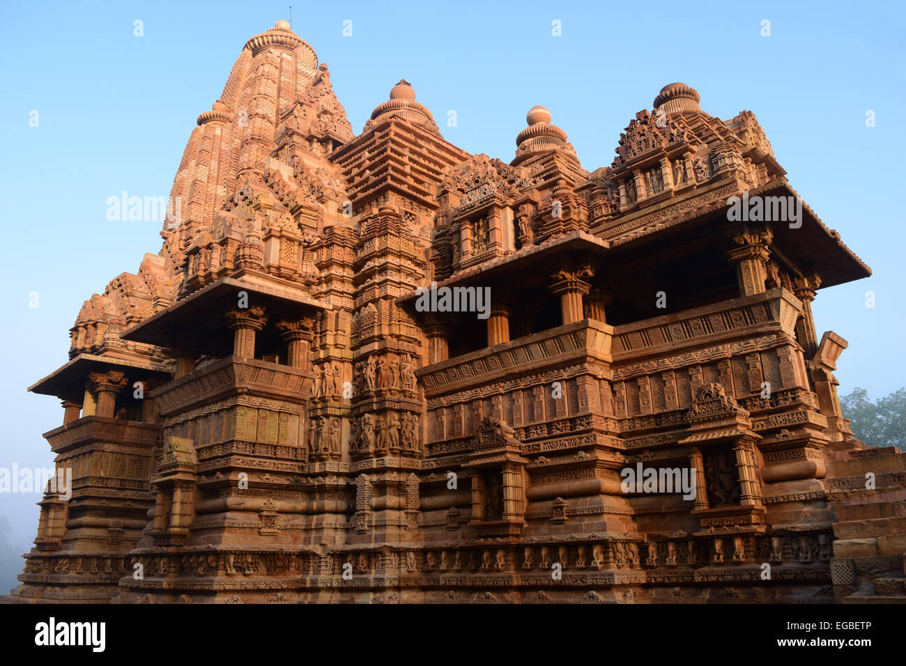 Khajuraho India Lakshmana Temple Khajuraho Western Group of Monuments Stock Photo