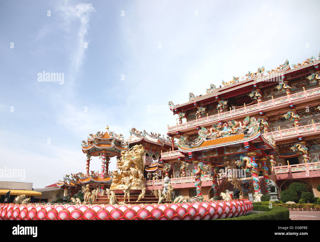 Sculpture in the Chinese Temple,Thailand. Stock Photo