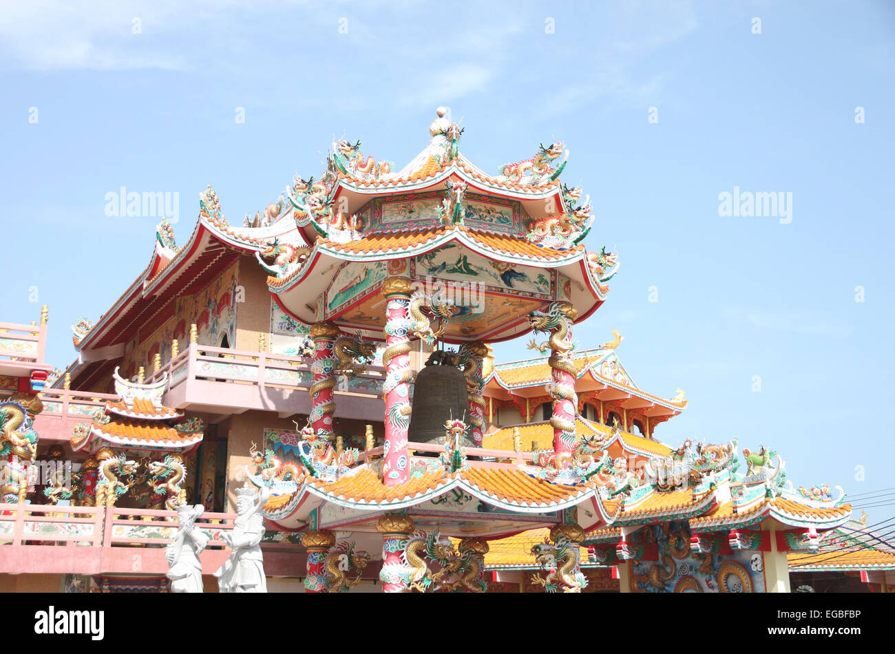 Sculpture in the Chinese Temple,Thailand. Stock Photo