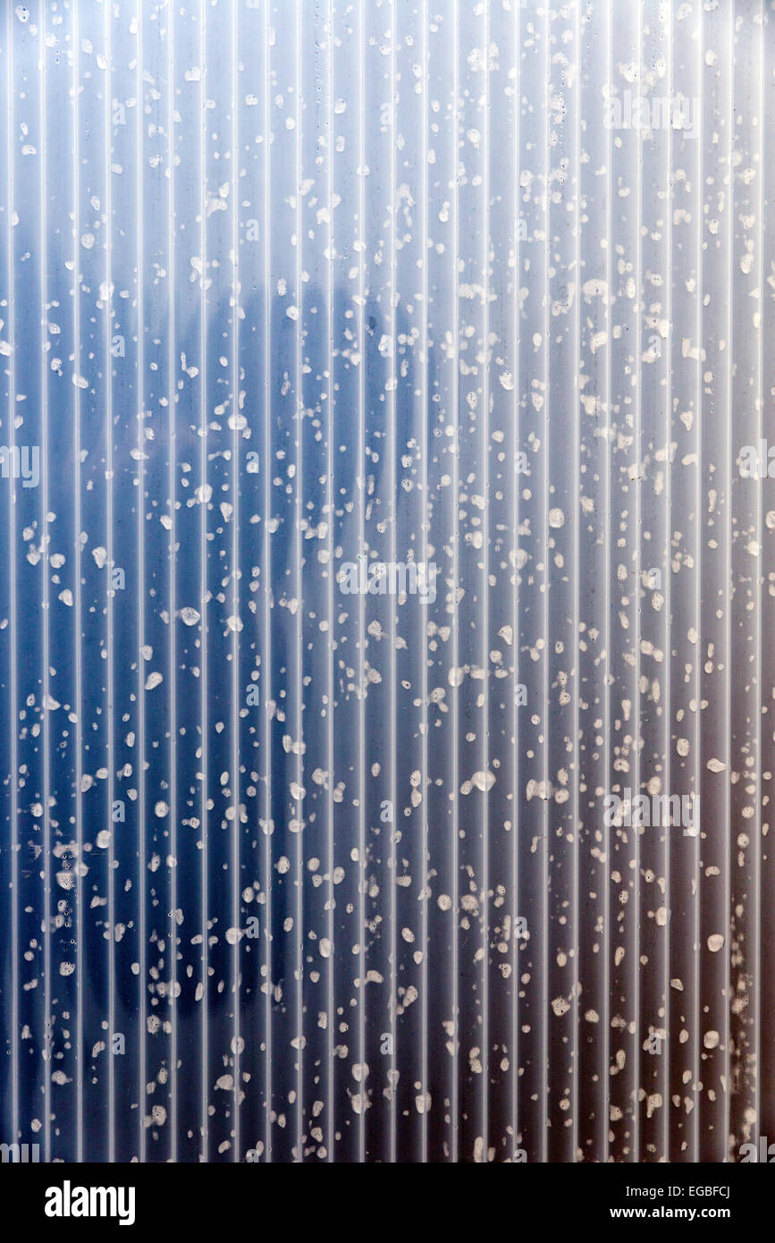 moisture condensation on a sheet of methacrylate Stock Photo
