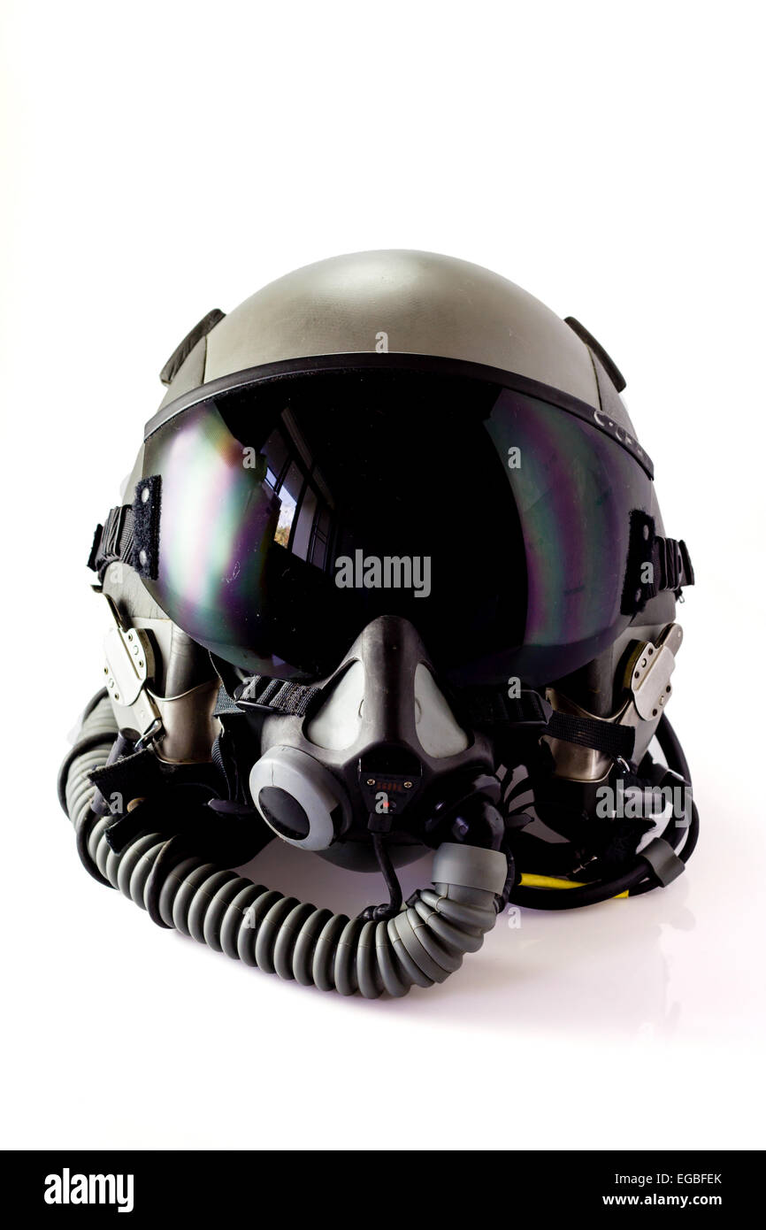 Aircraft helmet or Flight helmet with oxygen mask Stock Photo Alamy