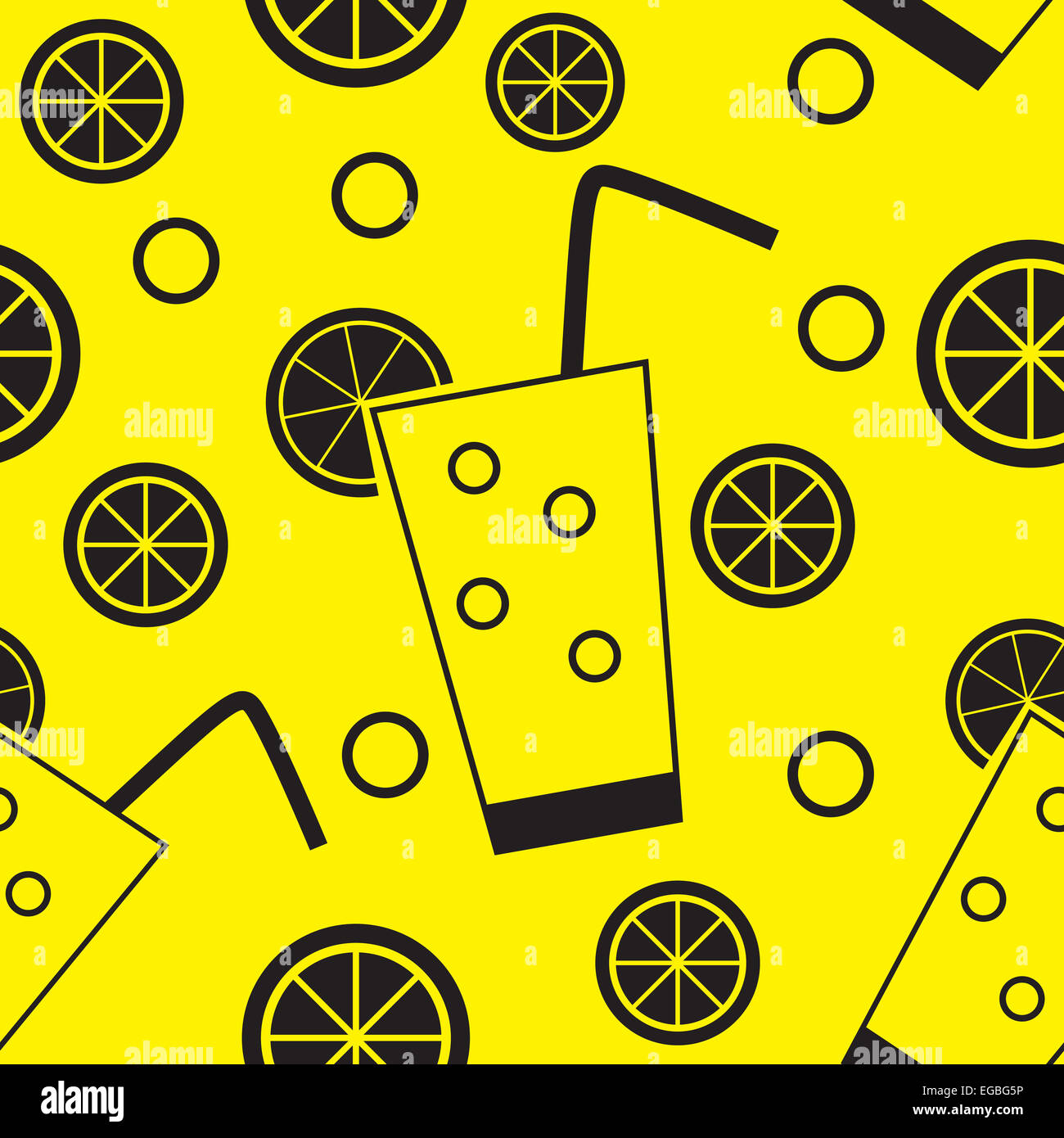 Citrus Cocktail Seamless Pattern Background Vector Illustration Stock ...