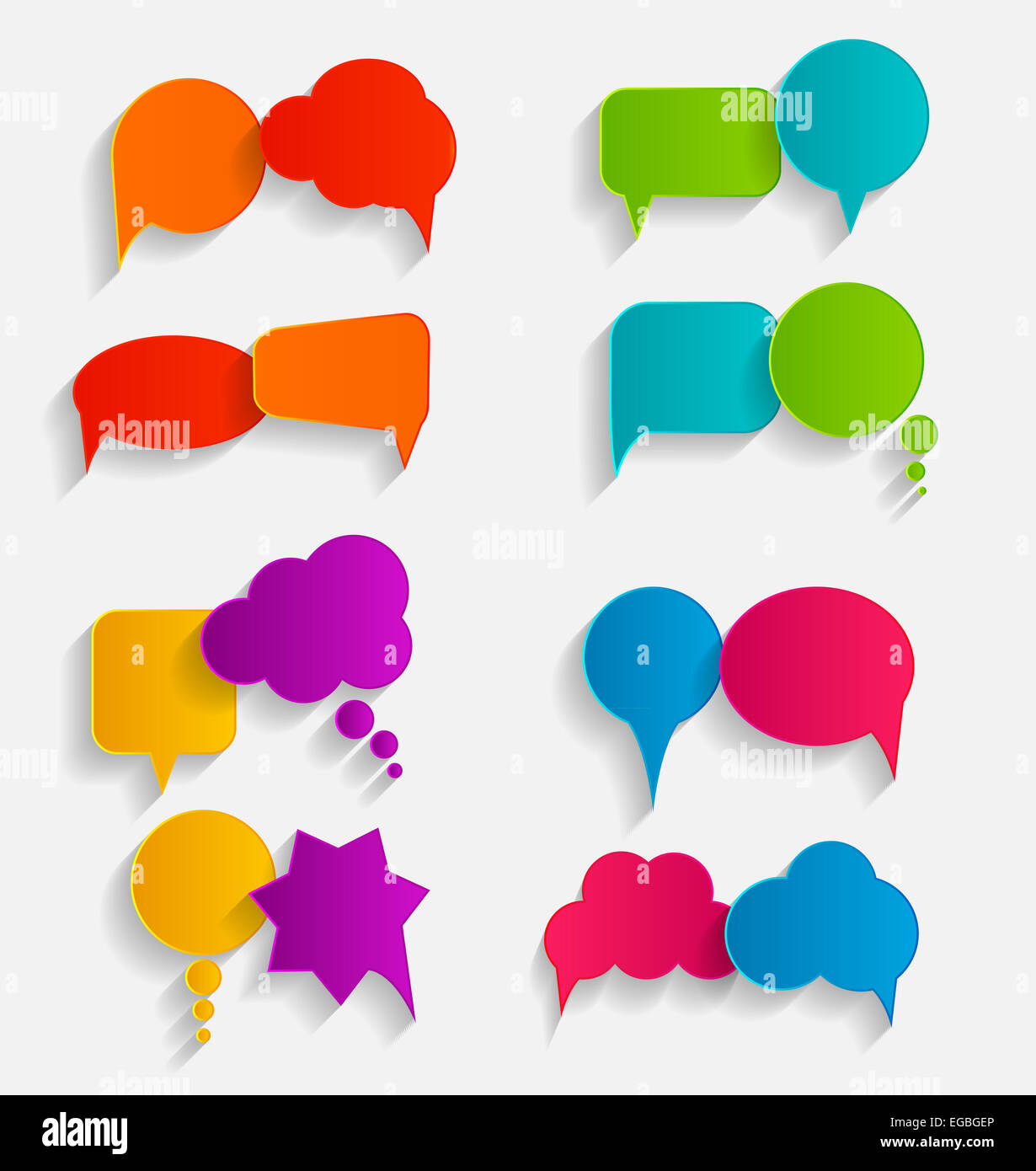 Flat Speech Bubbles with Long Shadows Vector Illustration Stock Photo ...