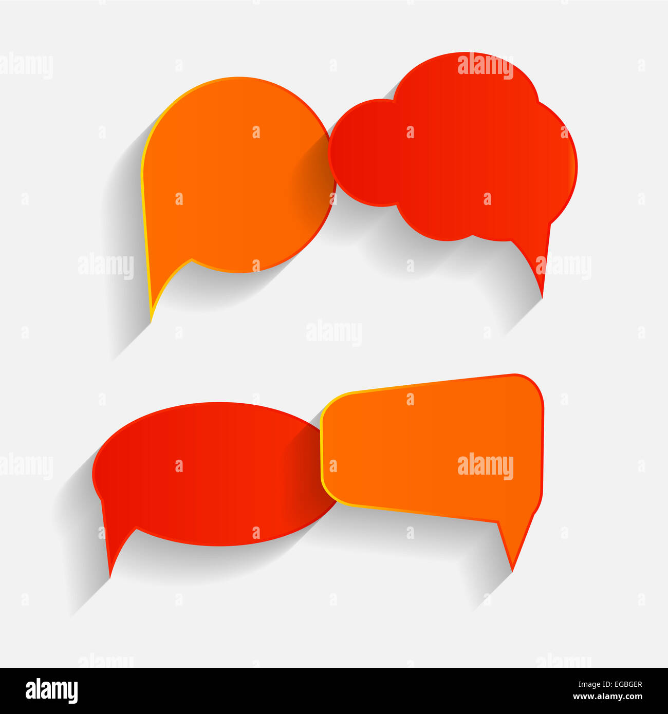 Flat Speech Bubbles with Long Shadows Vector Illustration Stock Photo ...