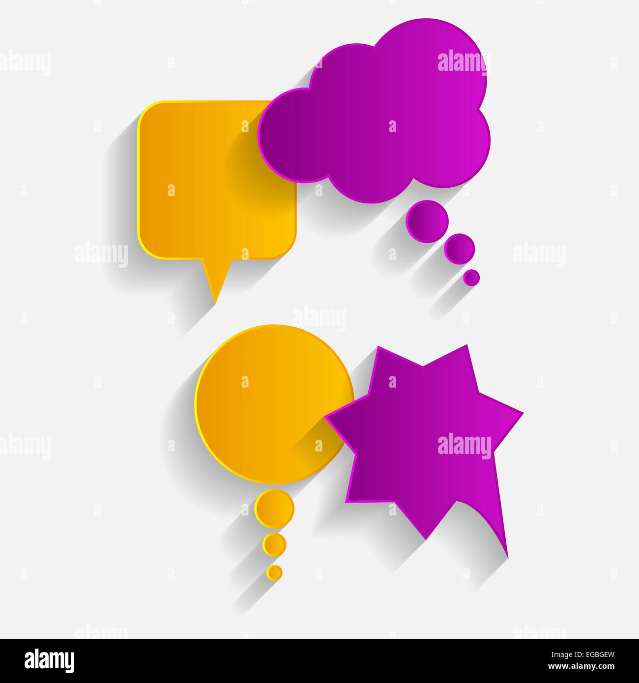 Flat Speech Bubbles with Long Shadows Vector Illustration Stock Photo ...
