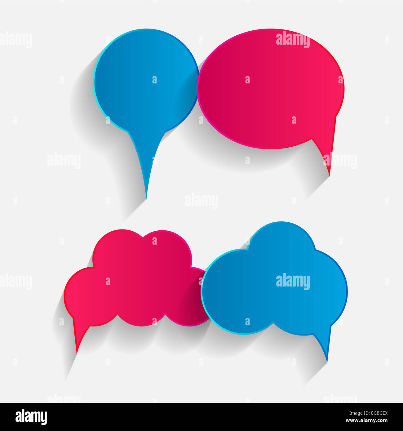 Flat Speech Bubbles with Long Shadows Vector Illustration Stock Photo ...