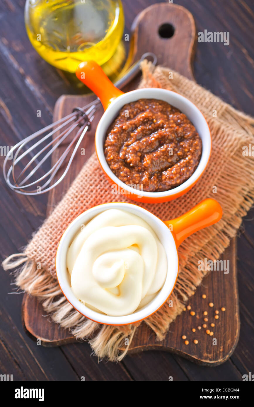 mustard and mayonnaise Stock Photo Alamy
