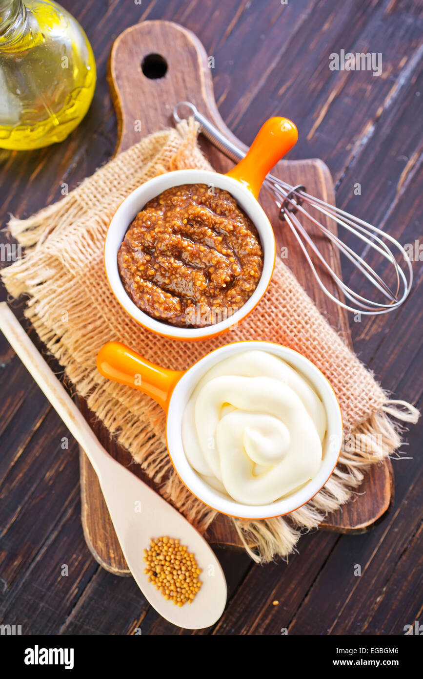 mustard and mayonnaise Stock Photo Alamy