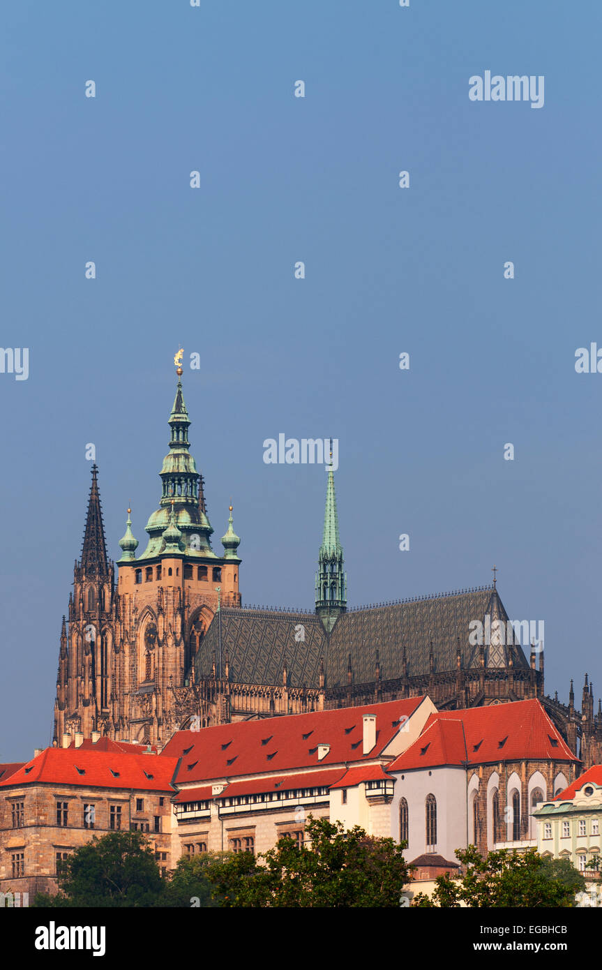 St Vitus Cathedral and Prague Castle. Stock Photo