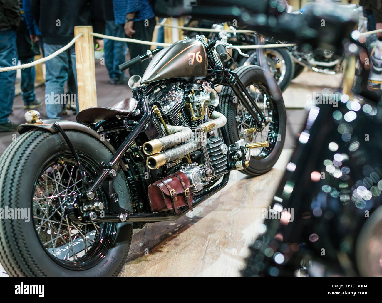 Zurich, Switzerland. 20th Feb, 2015. Spectactular custom bikes at the