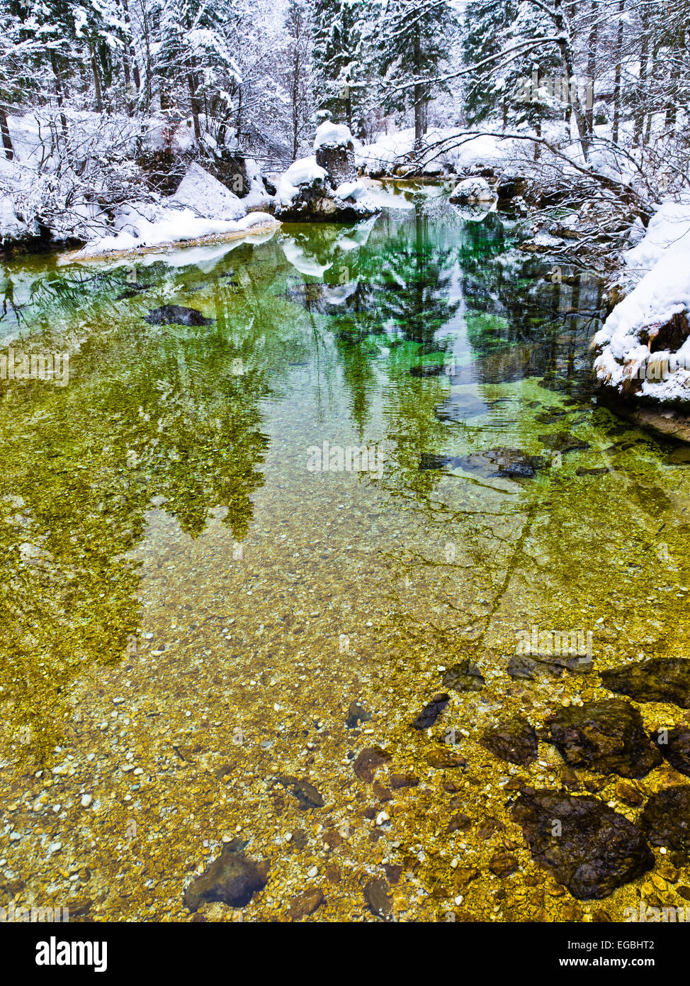 Calm forest stream reflections hi-res stock photography and images - Alamy