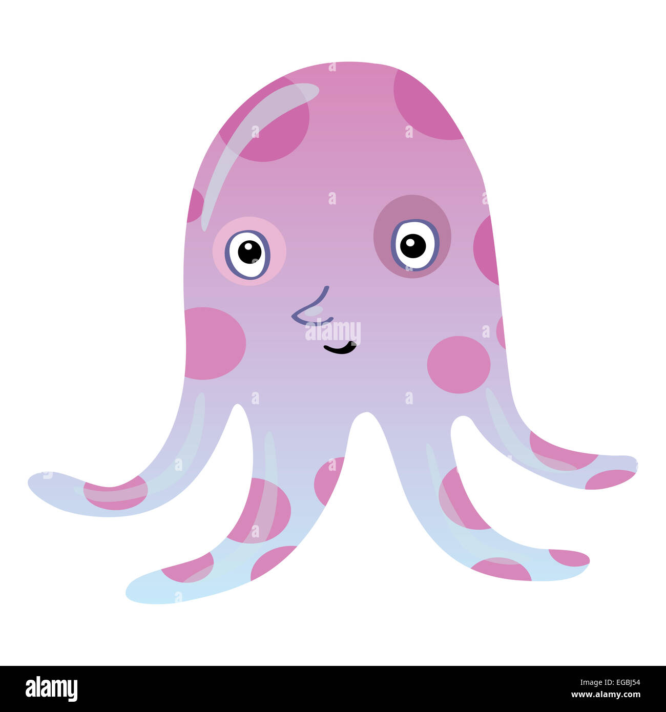 Funny cartoon octopus or an alien monster or Kraken Stock Photo