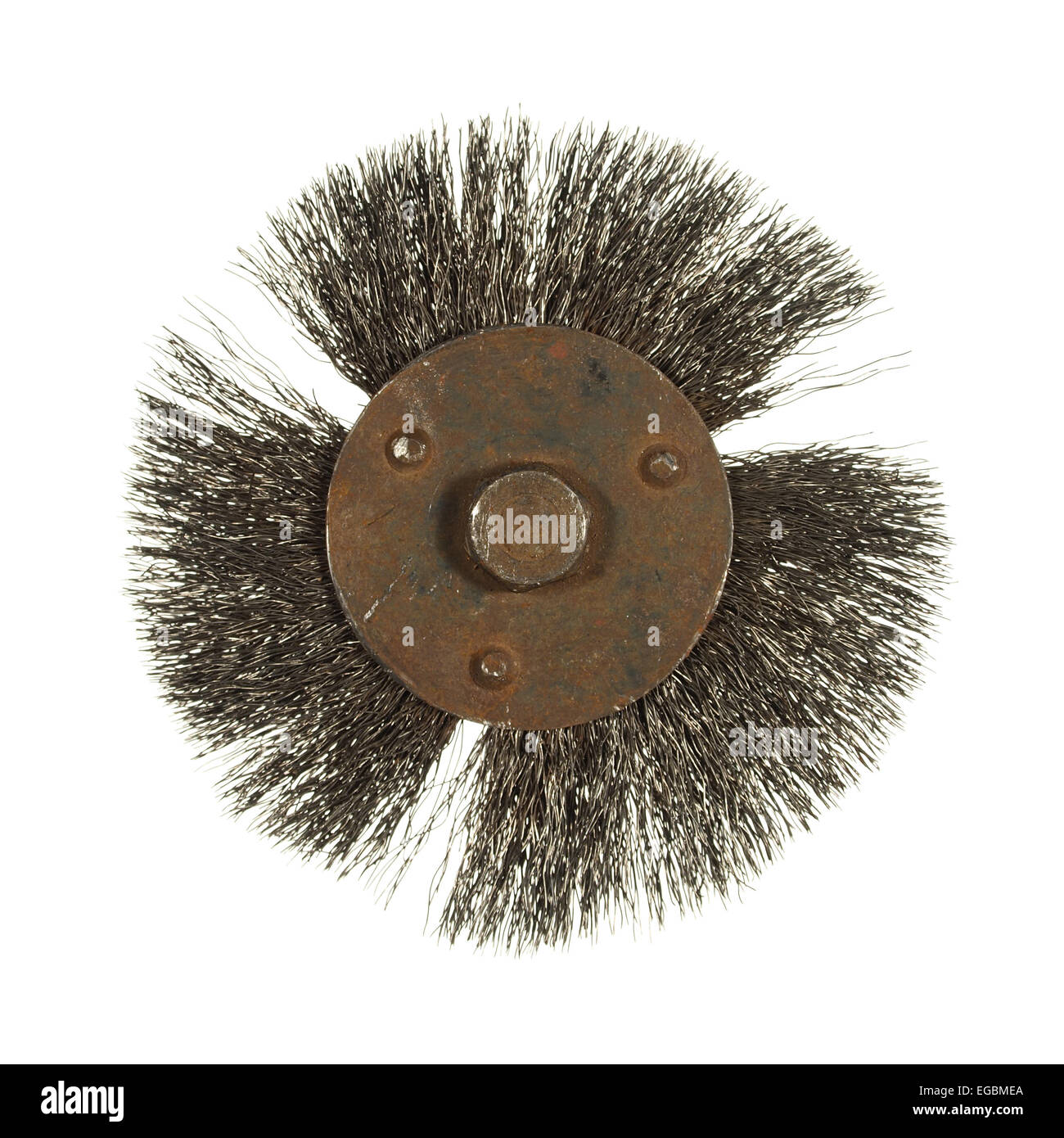 round wire brush for drill isolated on a white background Stock Photo Alamy
