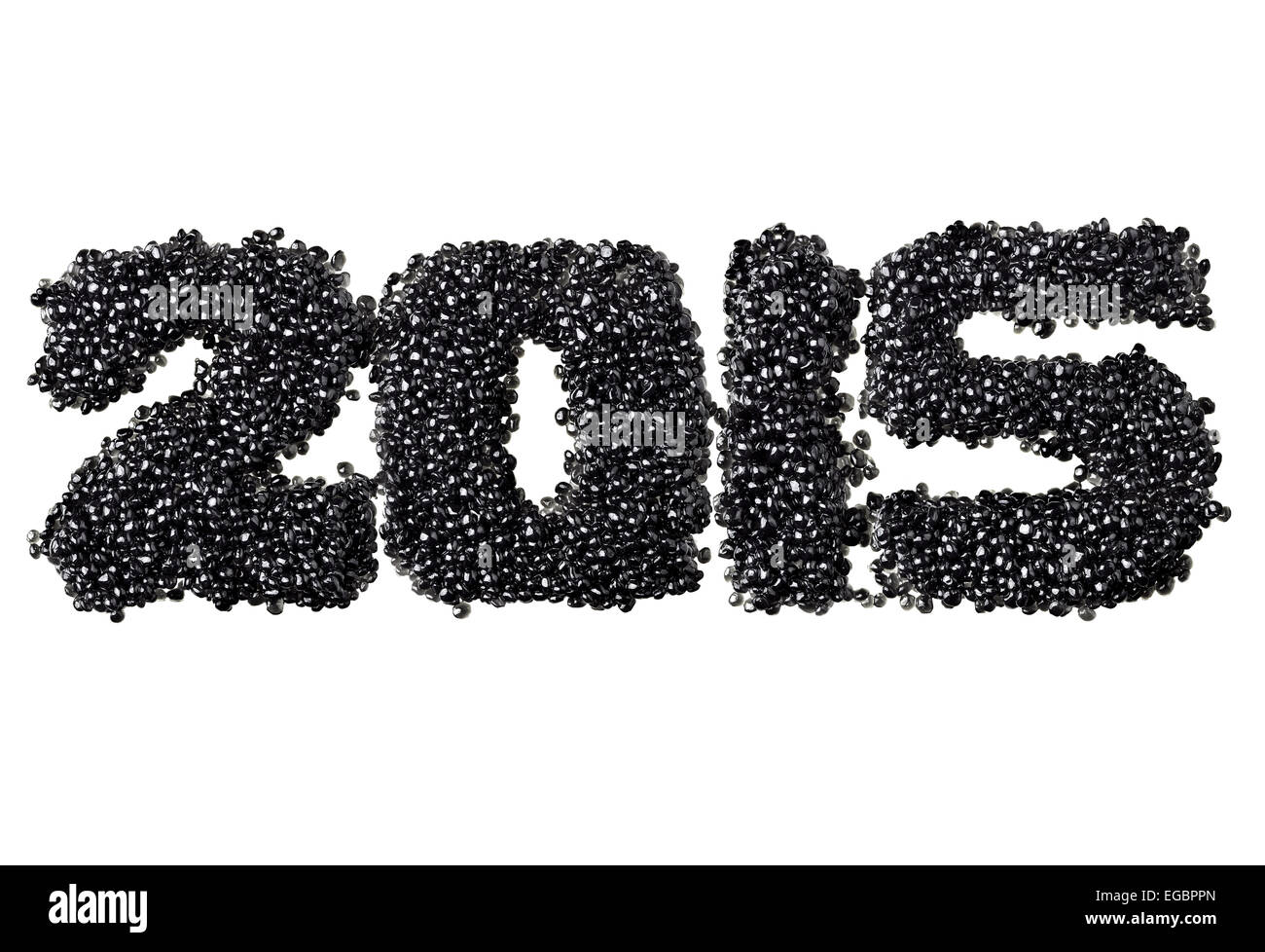Happy New Year 2015 of black caviar Stock Photo