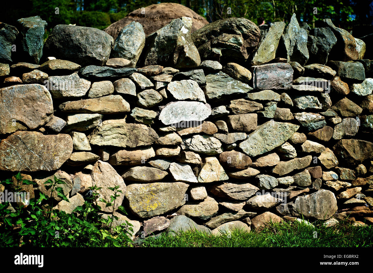 Drystone Wall in Wales Stock Photo